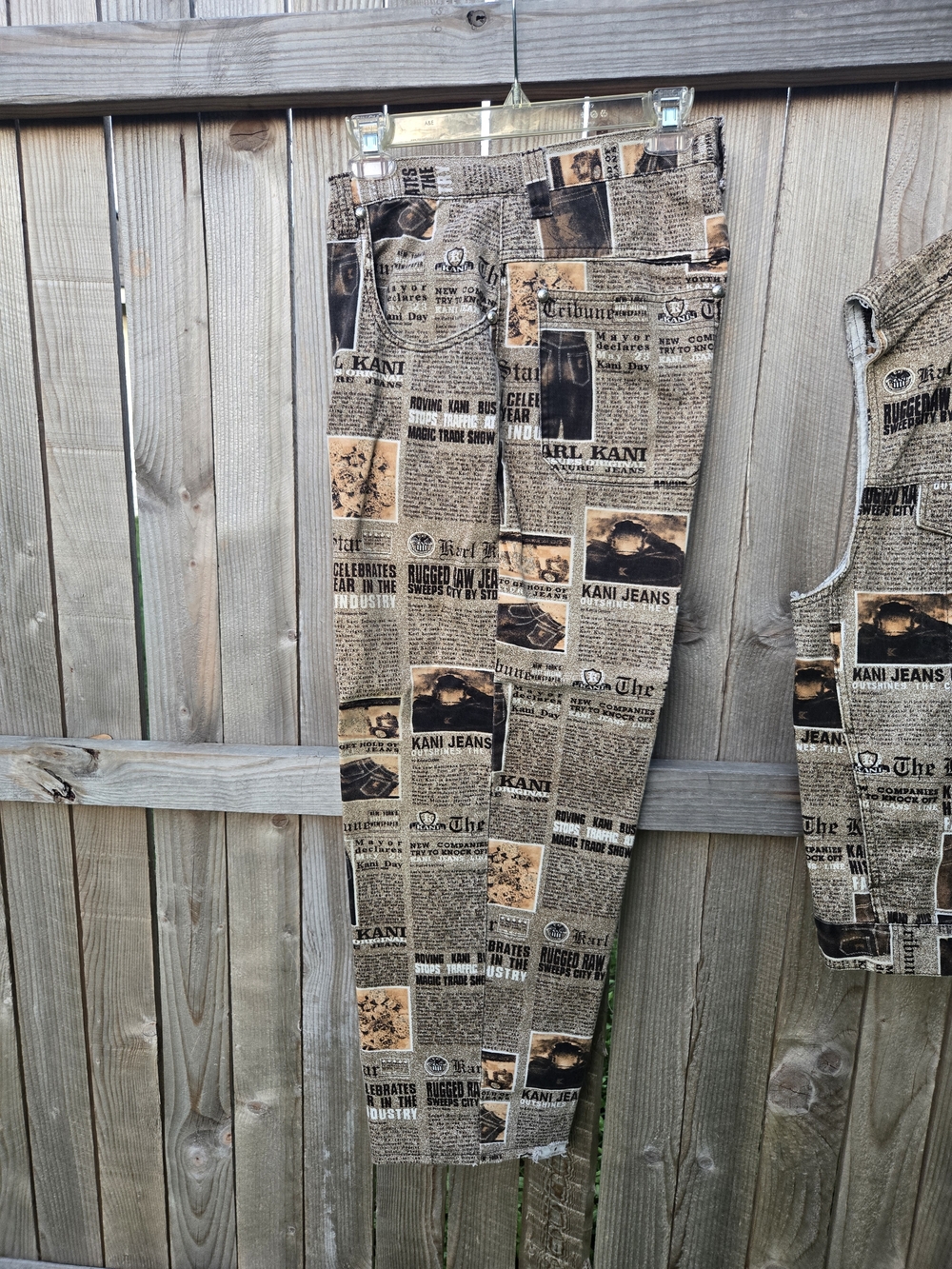 Karl Kani Brown & Tan Vintage Newspaper-Print Denim Set - Picture 13 of 16